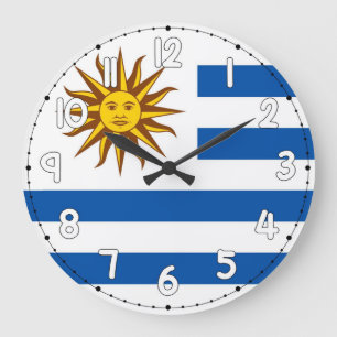 Relógio Grande Uruguay Flag Wall Clock – Patriotic Home & Office