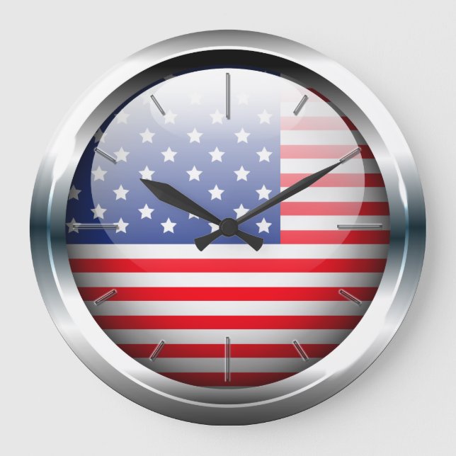 Relógio Grande USA 1 Wall Clock (com opções) (Frente)