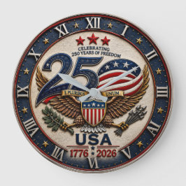 Relógio Grande USA 250th Anniversary 1776–2026 Patriotic Bald