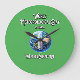 Relógio Grande Usar Formas De Vida. Dia Mundial da Meteorologia.