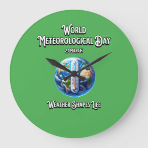 Relógio Grande Usar Formas De Vida. Dia Mundial da Meteorologia.