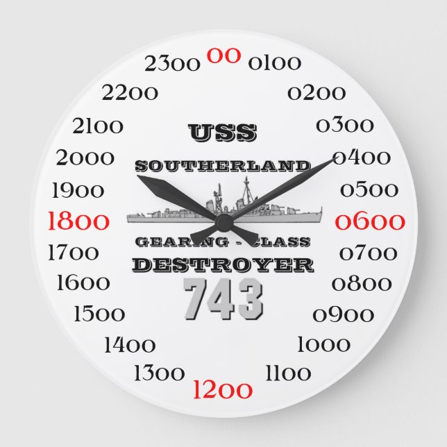 Relógio Grande USS Sul (DD / DDR 743) (Frente)