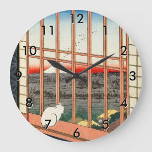 Relógio Grande Utagawa Hiroshige - Campos de arroz Asakusa