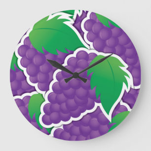 Relógio Grande Uvas roxas, funzes