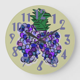 Relógio Grande Uvas Whimsy (sage)
