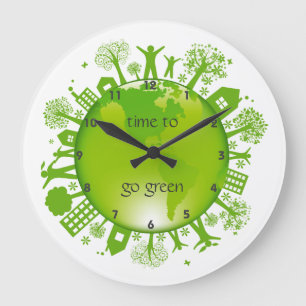 Relógio Grande Vá para o ecologista Design Wall Clock