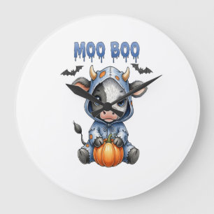 Relógio Grande Vaca de Halloween Moo Boo