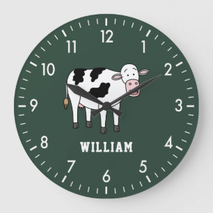 Relógio Grande Vaca Fofo Personalizado Nome Personalizado De Volt