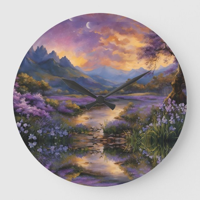Relógio Grande Vale da Montanha lavanda em Dawn (Frente)