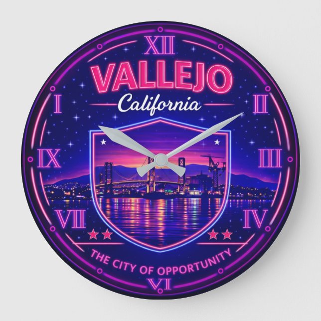 Relógio Grande Vallejo California Waterfront Bridge (Frente)