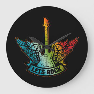 Relógio Grande Vamos Rock Legend Rock and Roll Music Guitar