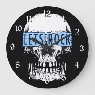 Relógio Grande Vamos Rock Skull Round