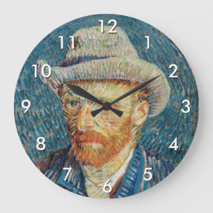 Relógio Grande Van Gogh - Autorretrato com um Chapéu de Feltro Ci