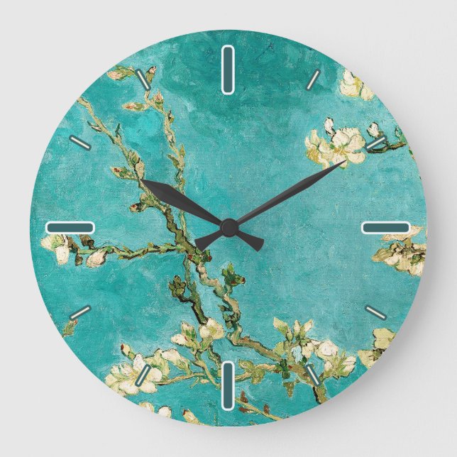Relógio Grande Van Gogh Floral Almond Tree (Frente)