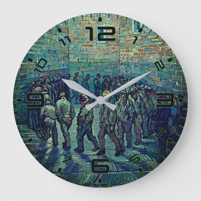 Relógio Grande Van Gogh Prisoners' Round Art Clock (Frente)