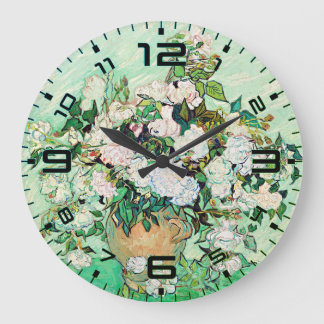 Relógio Grande Van Gogh Roses Wall Clock – Mint Elegance
