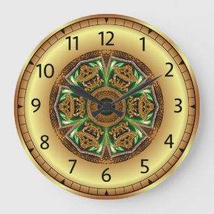 Relógio Grande Vanguarda, Verde e Dourado, Design KNF 1 ~