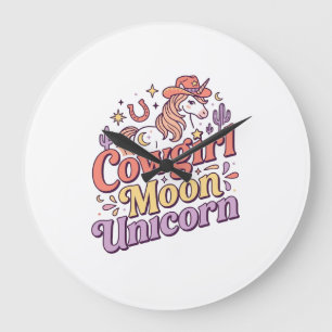 Relógio Grande Vaqueira Unicórnio Lua Unicórnio Merch Caprichoso 