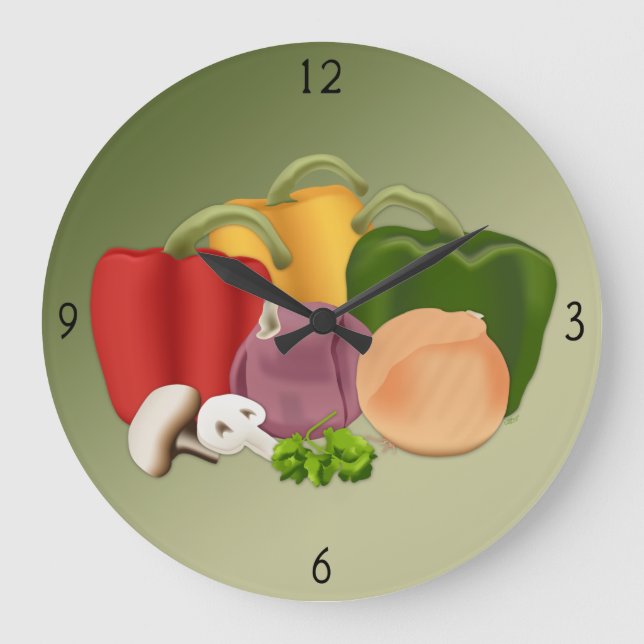 Relógio Grande Veggies Large Clock (Frente)