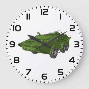 Relógio Grande Veículo Militar Blindado Verde