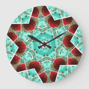 Relógio Grande Vela de Natal Vermelha