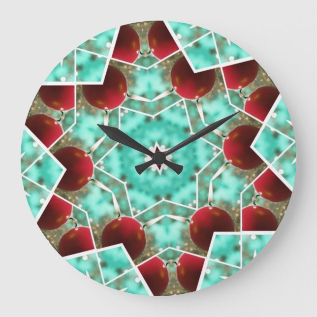 Relógio Grande Vela de Natal Vermelha (Frente)