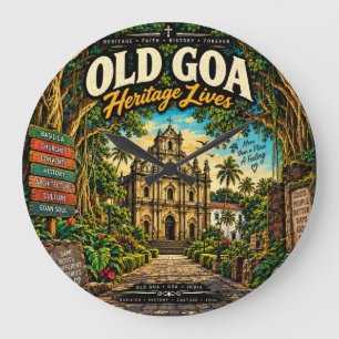 Relógio Grande Velha Goa — Igrejas Patrimônio UNESCO & Camiseta H