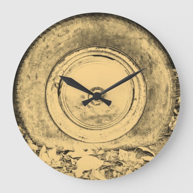 Relógio Grande Velha Roda Do Carro Clássico Nº 2 (Frente)