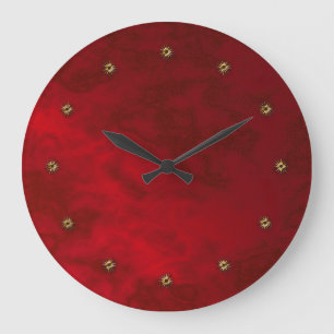 Relógio Grande veludo vermelho
