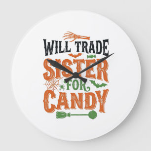 Relógio Grande Venderia Irmã Por Doces Design De Camisa De Hallow