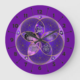 Relógio Grande Venus Flower of Love fineART rosa violeta