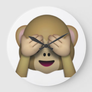 Relógio Grande Ver Sem Macaco Mau - Emoji