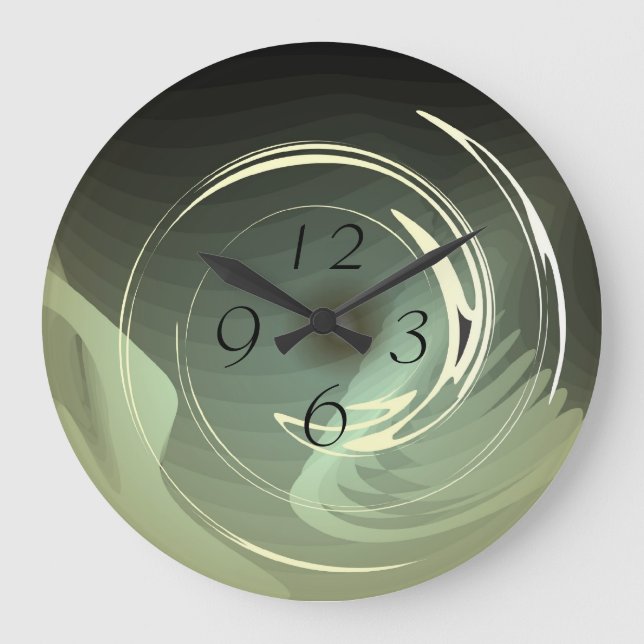 Relógio Grande Verde com espirais reais > Wallclocks artísticos (Frente)