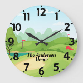 Relógio Grande Verde Golf com Nome Personalizado