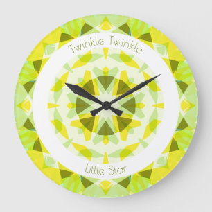 Relógio Grande Verde limão Amarelo Twinkle Pequeno Estrelo de Beb