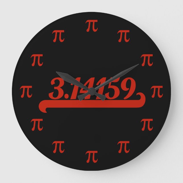 Relógio Grande Vermelho Pi de Equipe (Frente)
