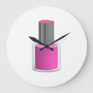 Relógio Grande Verniz para as unhas cor-de-rosa