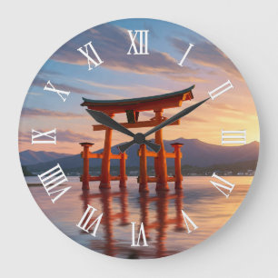 Relógio Grande Viagem ao Miyajima Floating Torii Santuário Itsuku
