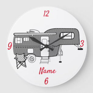 Relógio Grande Viagem clássico Trailer Caravan Thunder_Cove