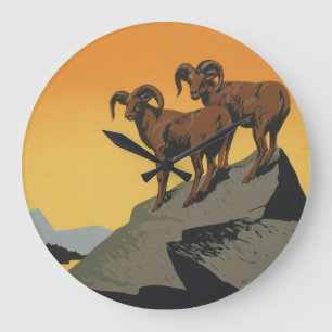 Relógio Grande Viagem dos animais selvagens dos parques nacionais