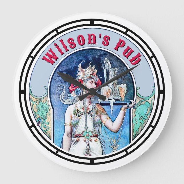 Relógio Grande Victorian Era Art Nouveau Pub (Frente)