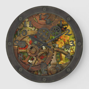 Relógio Grande Victorian Funky Steampunk de bronze com cara