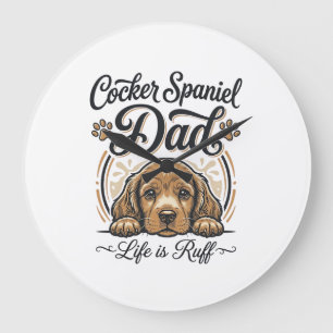 Relógio Grande Vida de Pai Cocker Spaniel É Difícil Camiseta Vint