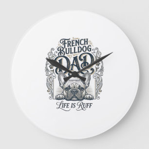 Relógio Grande Vida de Pai de Bulldog Francês é Difícil Camisa Vi