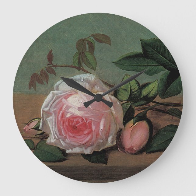 Relógio Grande Vida Estática das Flores em um Bordo (Frente)