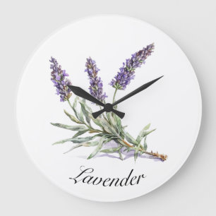 Relógio Grande Vida Herbal: Lavanda, personalizável