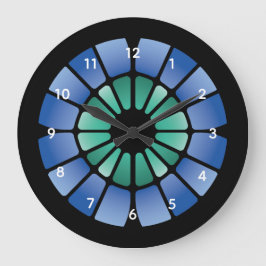 Relógio Grande Vidro Manchado (Radial - Meia-Noite)
