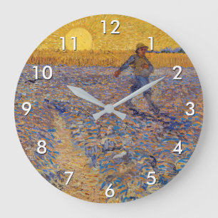 Relógio Grande Vincent van Gogh - Semeador com Sol Poente