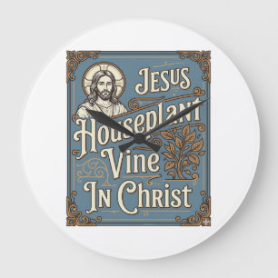 Relógio Grande Vinha de Planta de Casa de Jesus Em Cristo Jesus P