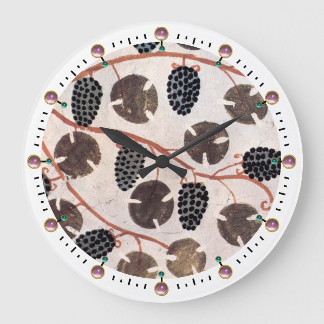 RELÓGIO GRANDE VINHAS ANTIGAS EGÍPCIAS E VINHAS DE UVAS (Frente)